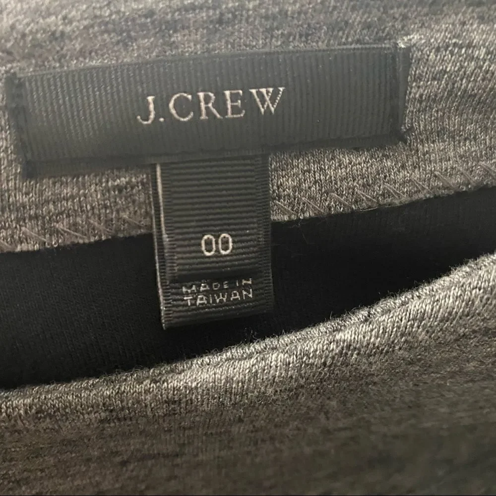 🌟 J CREW Monochrome Gray Black Jersey Dress